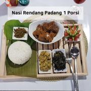 Set Rice rendang (Beef)) 1 portion HALAL (Nasi rendang padang)